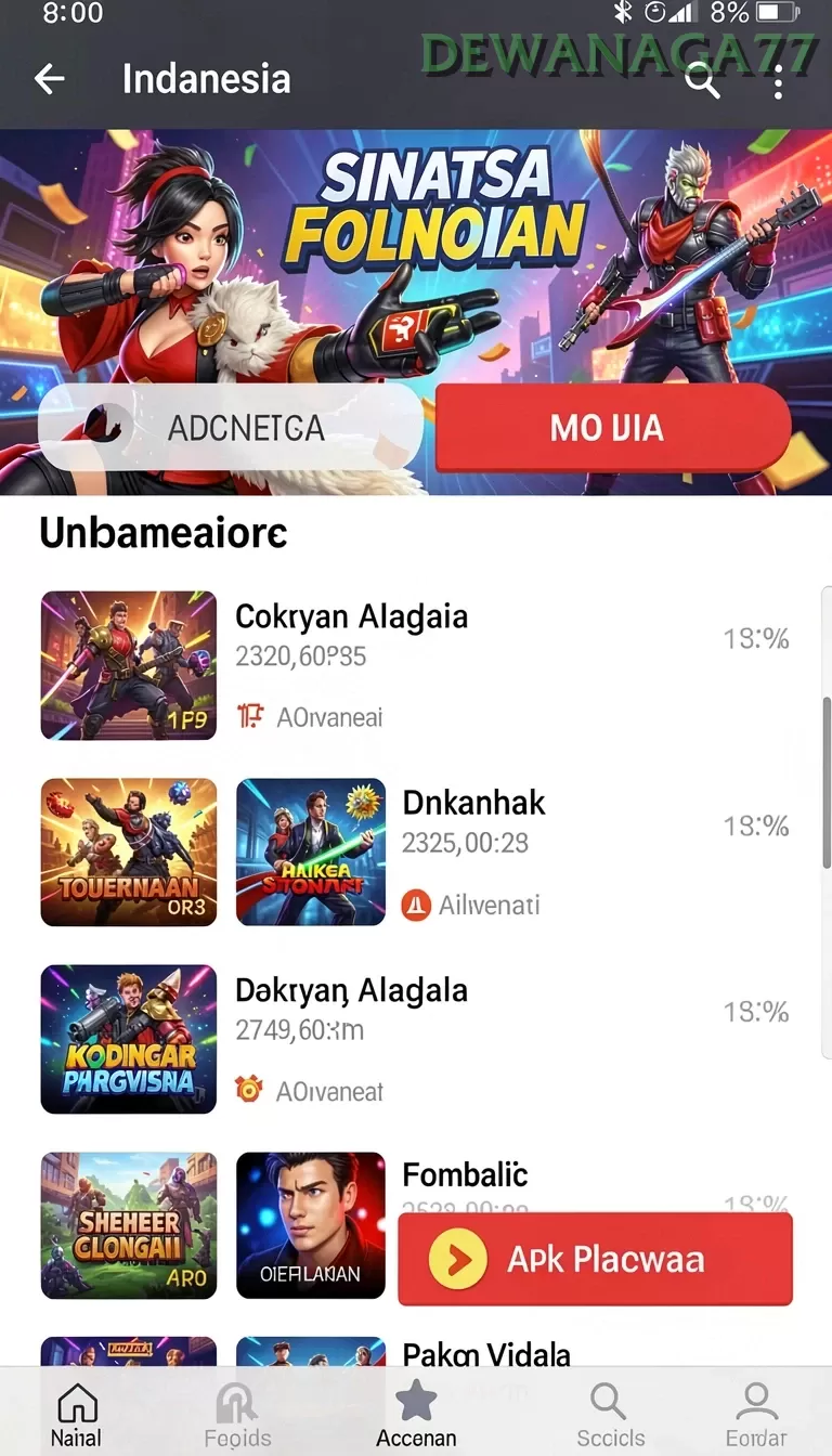 Cuplikan layar ID678 — menu navigasi