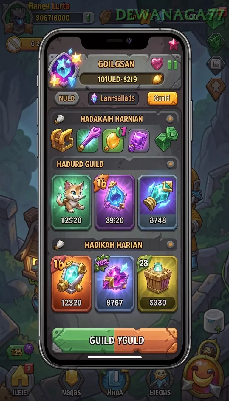 Cuplikan layar DEWAJITU — menu navigasi
